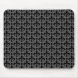 Dark Grey Fancy Fleur de lis Mousepad