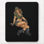 Dark Haired Army or Military Pinup Girl by Al Rio