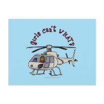 Dark Helicopter Pilot Girl Postcards