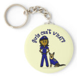 Dark K9 Police Girl keychains