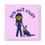 Dark K9 Police Girl magnets