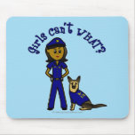 Dark K9 Police Girl Mousepads
