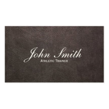 Dark Leather Athletic Trainer Business Card