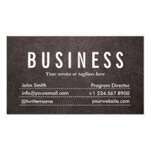 Dark Leather Program Director Business Card