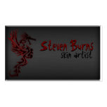 Dark Metal Dragon II Red Business Cards