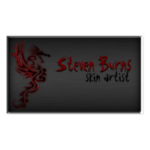 Dark Metal Dragon II Red Business Cards