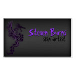 Dark Metal Dragon in Purple Business Card Template