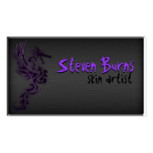 Dark Metal Dragon in Purple Business Card Template