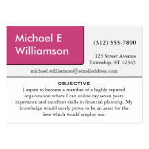Dark Pink Corner RESUME Business Cards