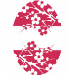 Dark Pink Floral Oval t-shirts