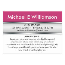 Dark Pink Header RESUME Business Cards