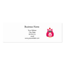 Dark pink santa owl business card