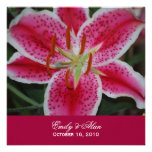 Dark Pink Stargazer Lily Wedding Invitation