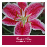 Dark Pink Stargazer Lily Wedding Invitation