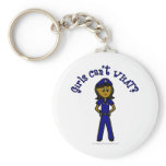 Dark Police Officer Girl keychains