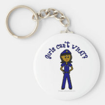 Dark Police Officer Girl Keychains