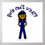 Dark Police Officer Girl posters