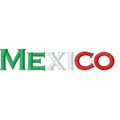 Dark polo shirt, Mexico, tri-colour embroidery Dark polo shirt, Mexico, tri-colour embroidery