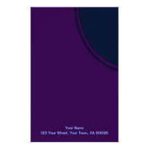 Dark purple blue mod circle custom stationery
