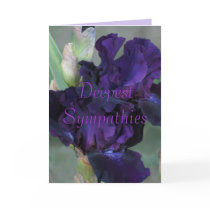 Dark Purple Iris Sympathy Card- customise