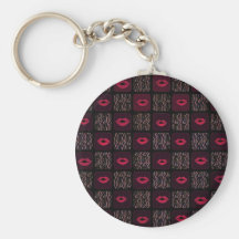 Dark purple kiss / zebra keychain