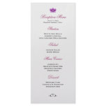 Dark Purple Orchid Wedding Reception Menu rack cards