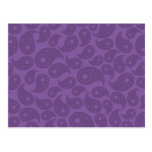 Dark Purple Paisley. postcards