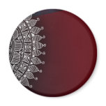 Dark red and silver design magnets