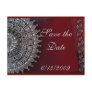 Dark red and silver design post card