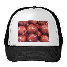 Dark Red Apples Mesh Hat