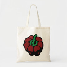 Dark Red bell pepper top view graphic Canvas Bag