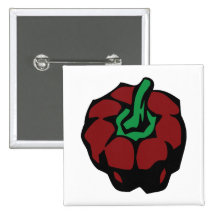 Dark Red bell pepper top view graphic Pin