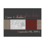 Dark Red & Charcoal Photo Save the Date