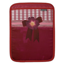 Dark Red Checkers Rickshaw Sleeve iPad Sleeves