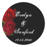 Dark red roses gothic wedding favour name tag labe