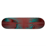 Dark Red, Teal and Turquoise Abstract Design. Skate Boards