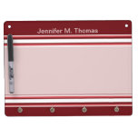 Dark red white striped design dry erase boards