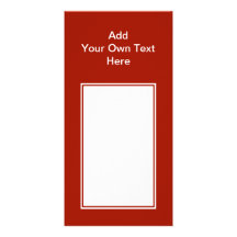 Dark Red with white area and text. Photo Card