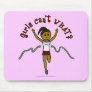 Dark Runner in Red Uniform Mouse Pads