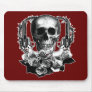 Dark- Skull Guns and Roses Black and White Mouse Mat