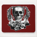 Dark- Skull Guns and Roses Black and White mousepads