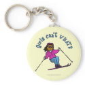 Dark Snow Skier keychains