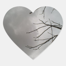 Dark Storm Clouds Heart Stickers