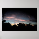 Dark Sunset Over Trees (Watercolor) posters
