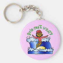 Dark Surfer Girl Keychains