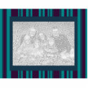 dark teal and purple striped photo frame photo sculptures