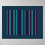 Dark teal and purple stripes posters