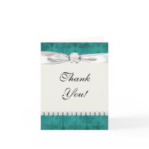 dark teal blue green distressed damask card