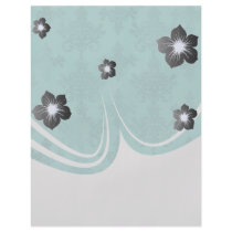 dark teal blue green distressed damask custom flyer
