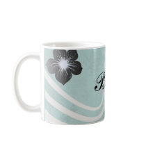 dark teal blue green distressed damask coffee mug